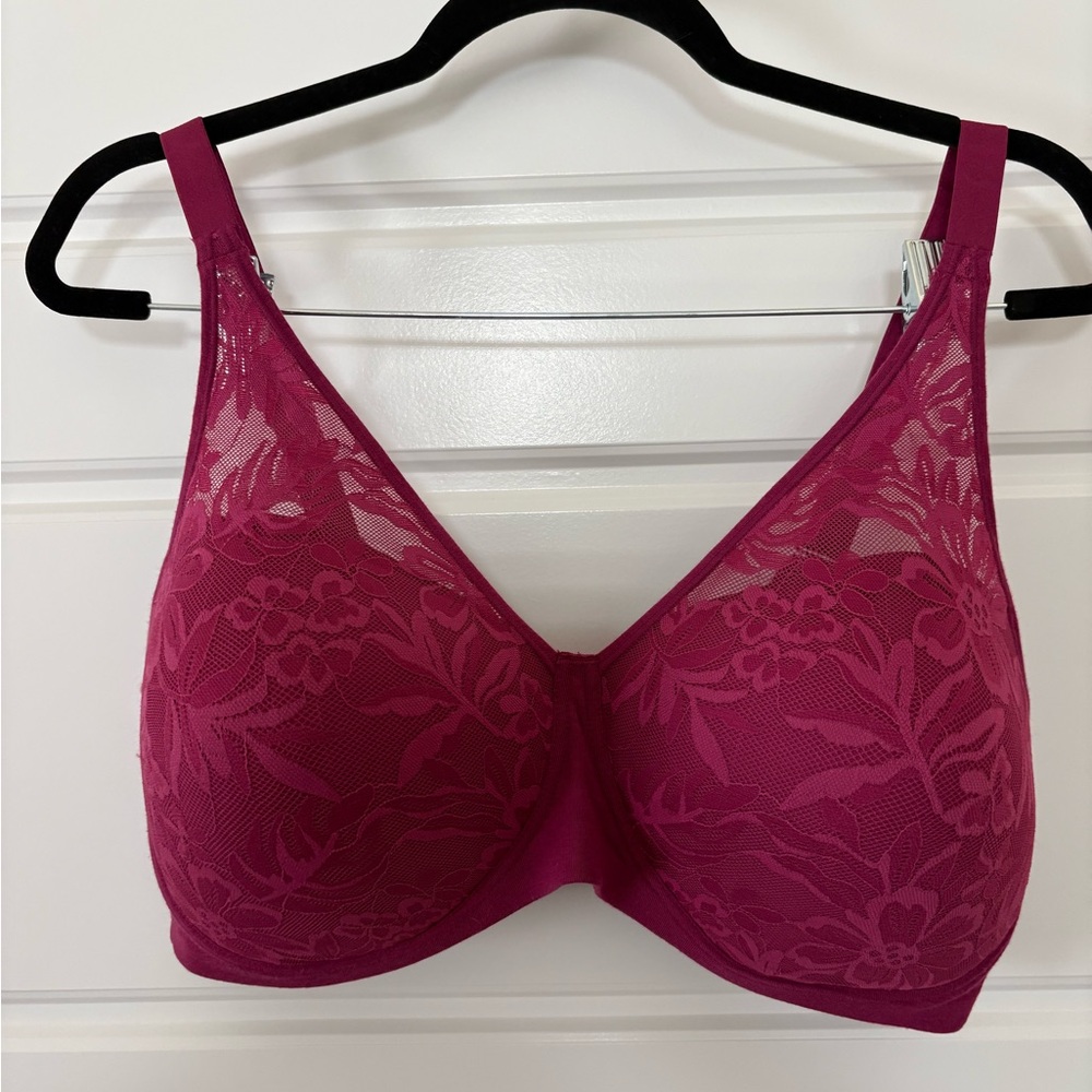 Bali Floral Lace Bra - Fuchsia